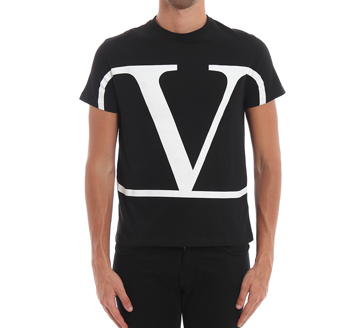 Details for 발렌티노 V 로고 대형 프린트 블랙 티셔츠 SV3MG02T5F60NI