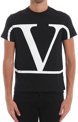 Camiseta Negra Valentino V Logo Estampado Grande SV3MG02T5F60NI Details for Camiseta Negra Valentino V Logo Estampado Grande SV3MG02T5F60NI