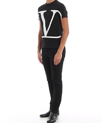 Camiseta Negra Valentino V Logo Estampado Grande SV3MG02T5F60NI Cheap Camiseta Negra Valentino V Logo Estampado Grande SV3MG02T5F60NI