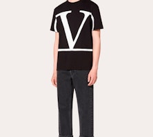 Valentino V标志大印花黑色T恤 SV3MG02T5F60NI 1