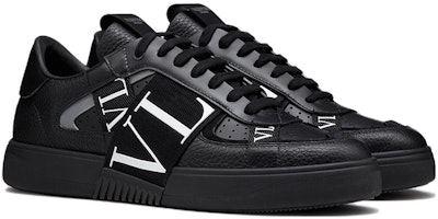 Valentino華倫天奴 VL7N 牛皮 系帶飾帶 低幫 運動休閒鞋 男款 黑色 Lookbook Valentino華倫天奴 VL7N 牛皮 系帶飾帶 低幫 運動休閒鞋 男款 黑色