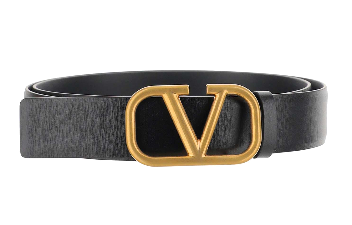 Valentino VLOGO Fashion Belt Black Leather 3cm Wide. WY0T0Q90ECU0NO