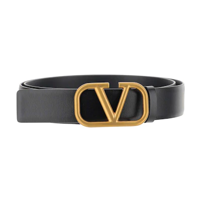 Valentino VLOGO Fashion Belt Black Leather 3cm Wide. WY0T0Q90ECU0NO