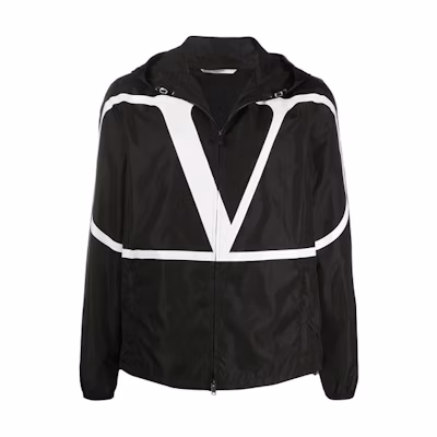 Valentino VLogo Full-Zip Hoodie Jacket Black Casual Outerwear TV3CI3555Y40NI