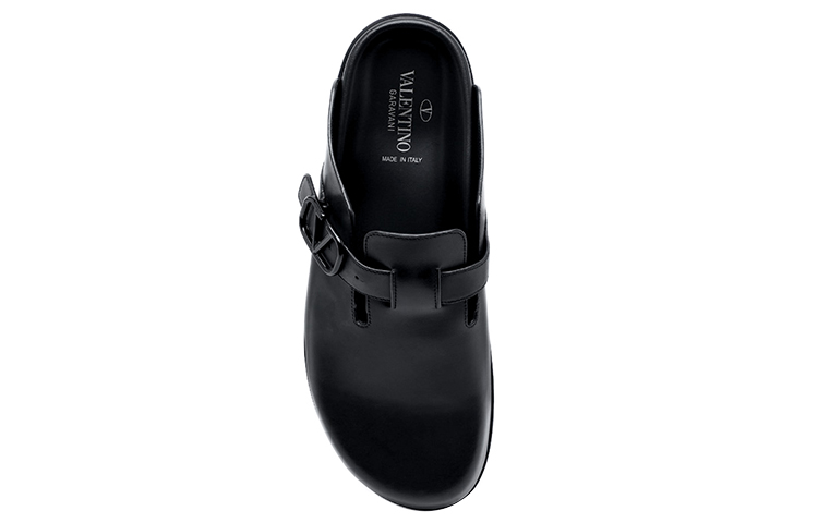 Valentino VLOGO Leather Slides 'Black' 圖 3