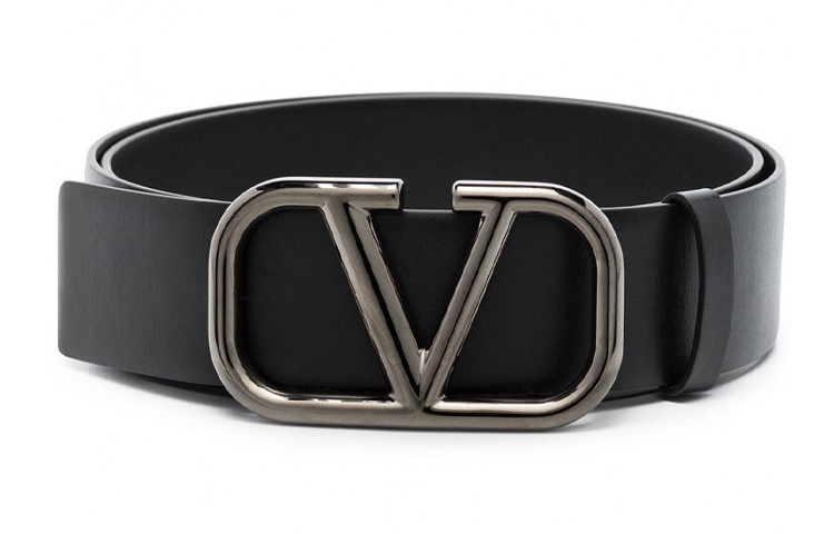 Order Tali Pinggang Valentino VLogo Signature Hitam Kulit Lebar 4cm. WY2T0Q87AZR0NO