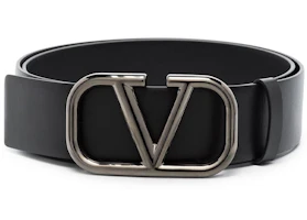 Order Valentino VLogo 經典黑色皮帶 4公分寬 WY2T0Q87AZR0NO