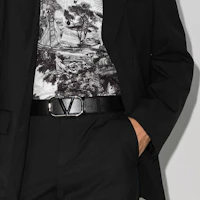 Lookbook Valentino VLogo 經典黑色皮帶 4公分寬 WY2T0Q87AZR0NO