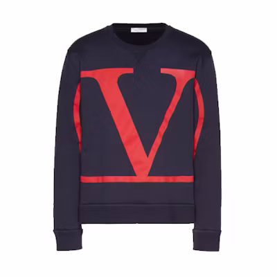 Valentino VLogo Signature Crewneck Sweatshirt Blue SV3MF05H5F7I52