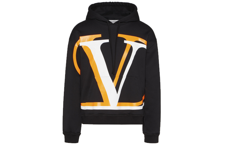 Valentino VLogo Signature Shadow Print Hoodie Men’s Black UV3MF14J6K5HX9