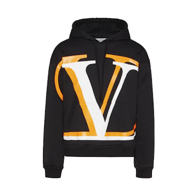 Valentino VLogo Signature Shadow Print Hoodie Men’s Black UV3MF14J6K5HX9