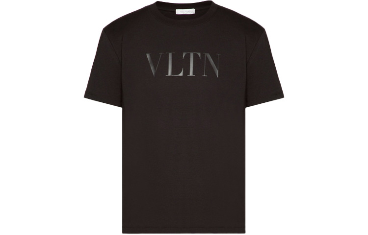 Valentino VLTN Black Printed Short Sleeve T-Shirt for Men TV3MG10V3LEN01