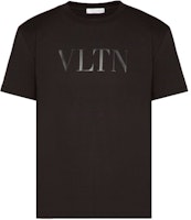 Valentino VLTN Black Printed Short Sleeve T-Shirt for Men TV3MG10V3LEN01 Valentino VLTN Black Printed Short Sleeve T-Shirt for Men TV3MG10V3LEN01