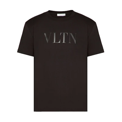 Valentino VLTN Black Printed Short Sleeve T-Shirt for Men TV3MG10V3LEN01