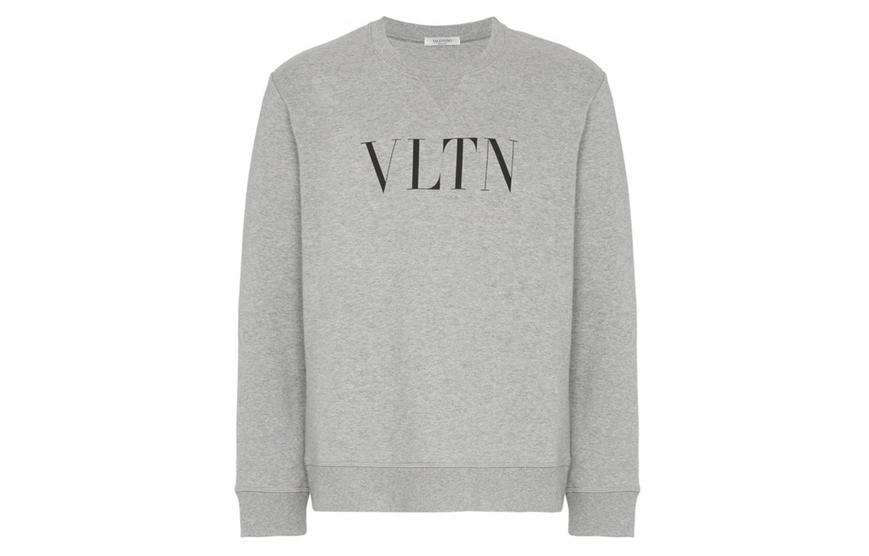 Valentino VLTN Graphic Pullover Sweatshirt Grey QV3MF10G3TV080