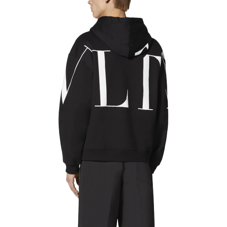 Shop Valentino VLTN 大Logo印花黑色男士衛衣 UV3MF14H6LR0NI