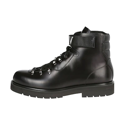 Valentino VLTN Leather Lace-Up Boot 'Black'