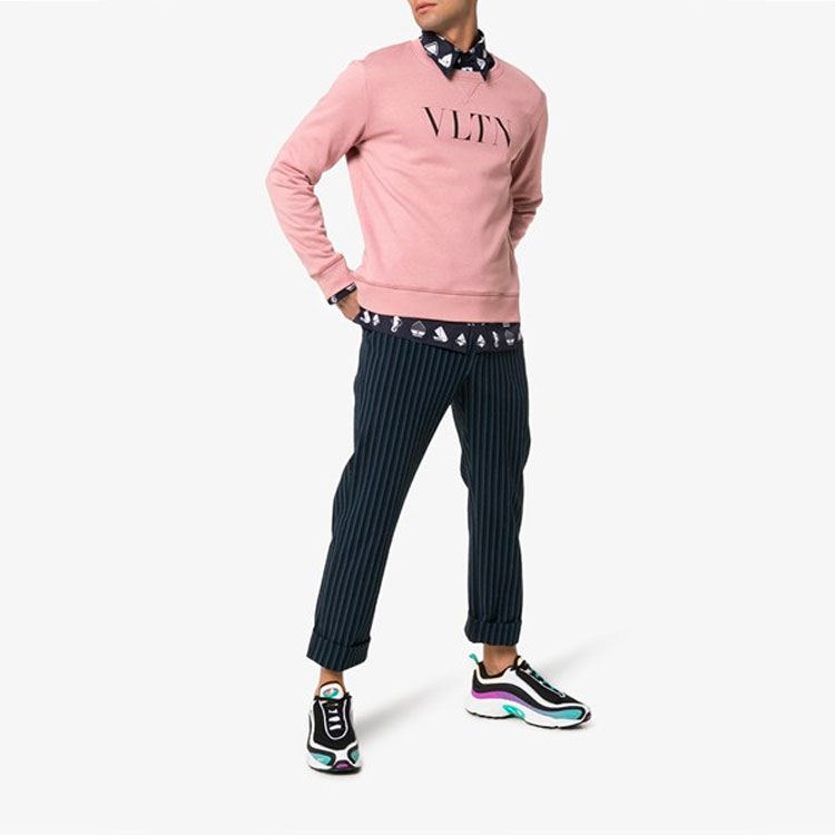 Lookbook Valentino VLTN 標誌粉色中性款衛衣 RV3MF10G3TV517