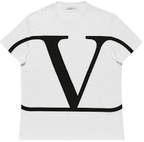 Valentino White Crewneck T-Shirt with Letter Logo TV3MG02T5F6A01 Valentino White Crewneck T-Shirt with Letter Logo TV3MG02T5F6A01