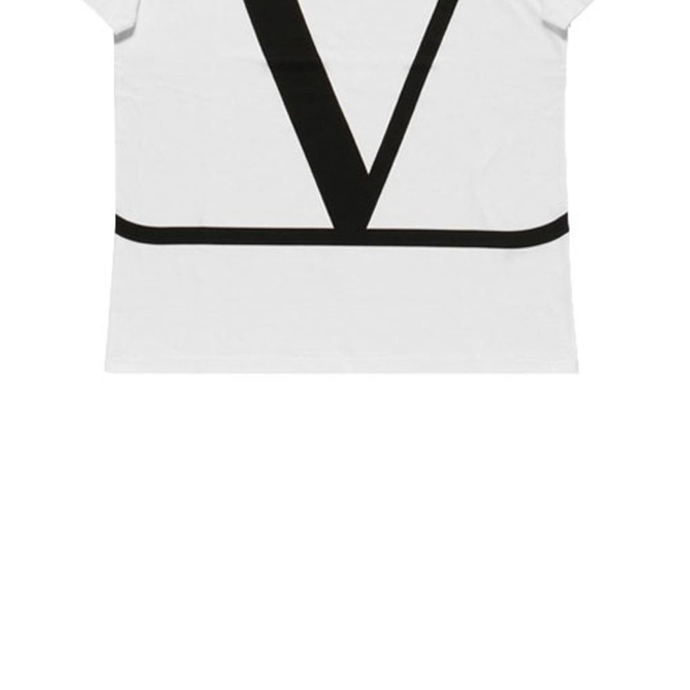 Sizing Kaos Valentino Putih Crewneck dengan Logo Huruf TV3MG02T5F6A01