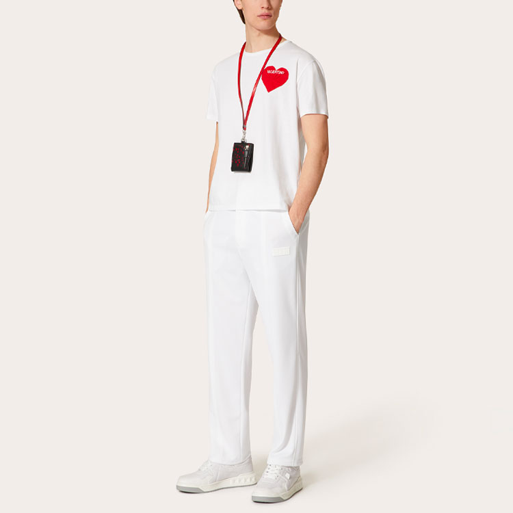 Valentino White Heart Embroidered Short Sleeve T-Shirt WV3MG10M7NSA33 圖 5