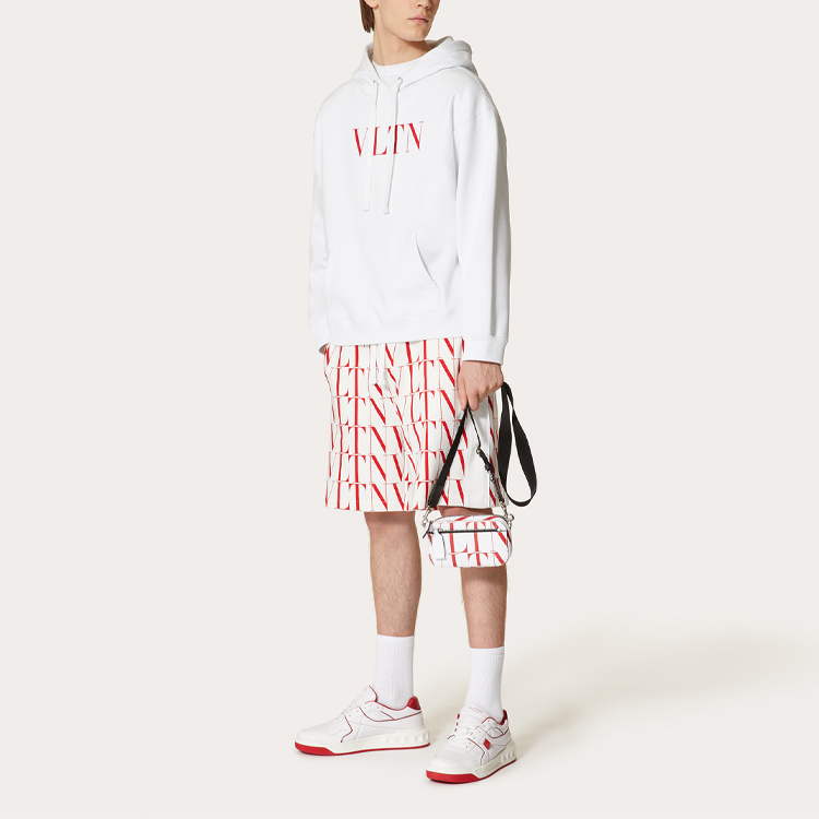 Lookbook Valentino 白色連帽衫 長袖字母Logo印花 WV3MF14F3TVA33