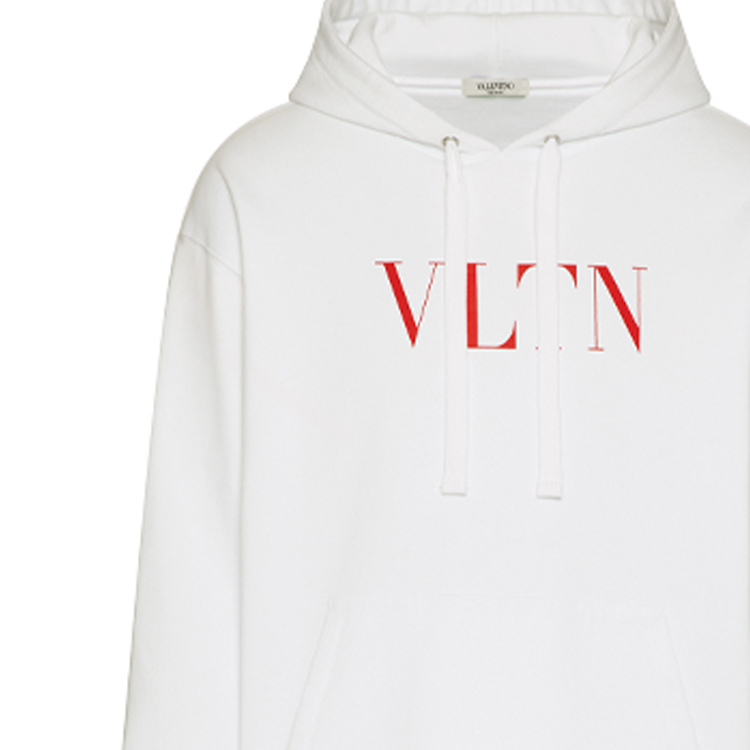 Sizing Valentino 白色連帽衫 長袖字母Logo印花 WV3MF14F3TVA33