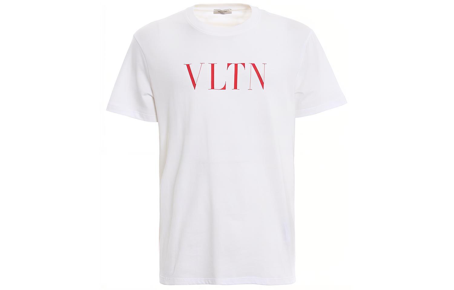 Valentino White Letter Print Short Sleeve T-Shirt RV3MG10V3LE0BO