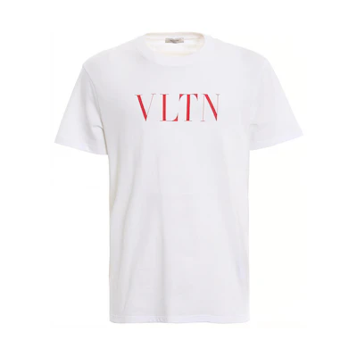 Valentino White Letter Print Short Sleeve T-Shirt RV3MG10V3LE0BO