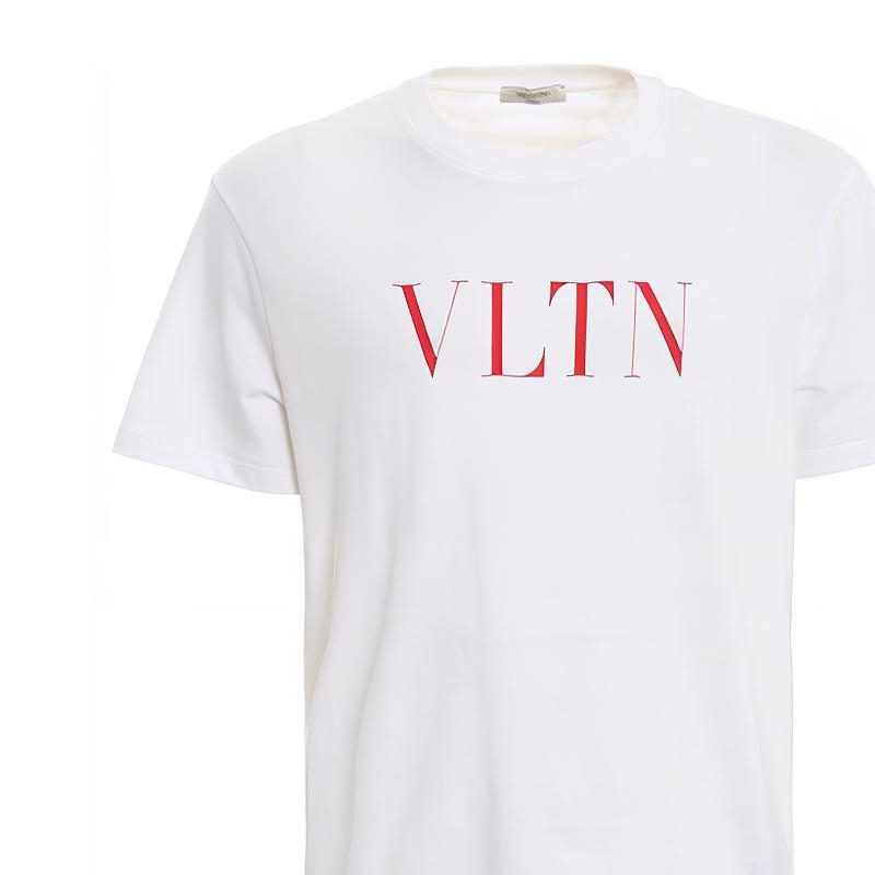 Details for 발렌티노 화이트 레터 프린트 반팔 티셔츠 RV3MG10V3LE0BO