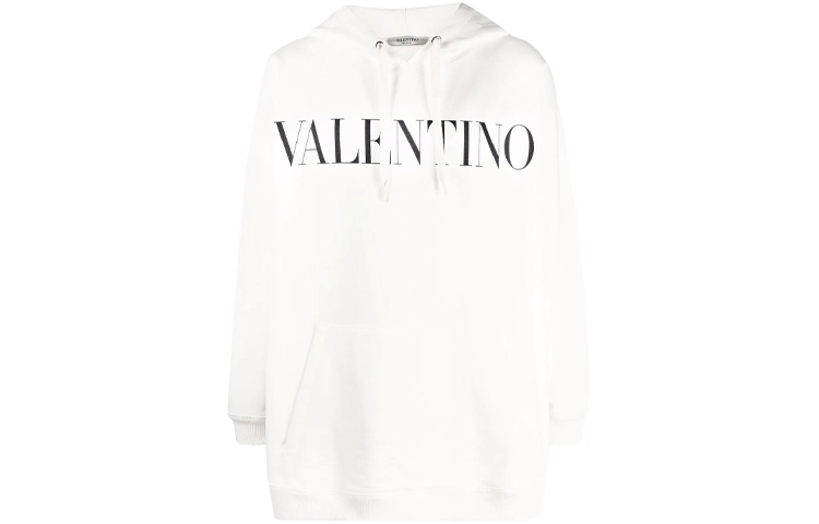 Valentino White Logo Print Cotton Pullover Sweatshirt VMF20I7U8A01