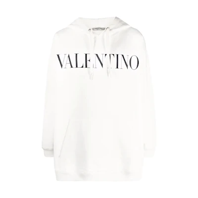 Valentino White Logo Print Cotton Pullover Sweatshirt VMF20I7U8A01