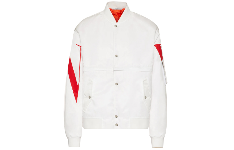 Valentino White Stand Collar Single-Breasted Jacket WV3CIH806FQA33
