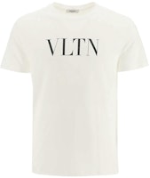 Valentino White VLTN Print Short Sleeve T-Shirt UV3MG10V3LEA01 Valentino White VLTN Print Short Sleeve T-Shirt UV3MG10V3LEA01