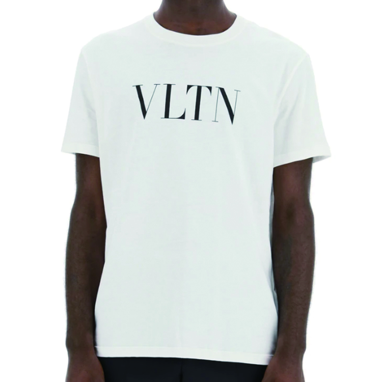 Shop Valentino Kemeja-T Lengan Pendek Cetakan VLTN Putih. UV3MG10V3LEA01