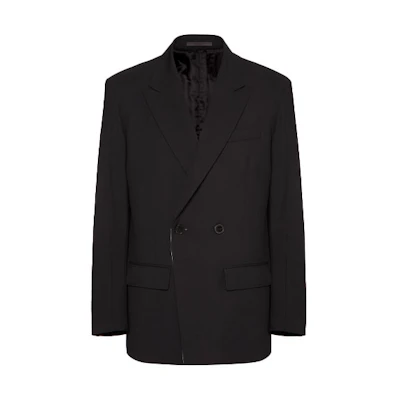 Valentino Wool Double-Breasted Blazer Jacket Black VV0CEC806DP0NO
