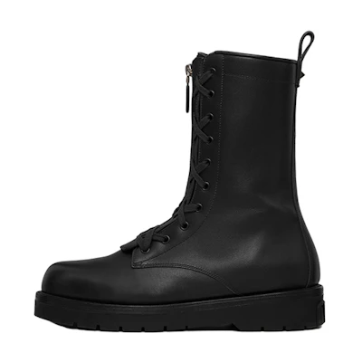 Valentino X Combat Leather Boot 'Black'