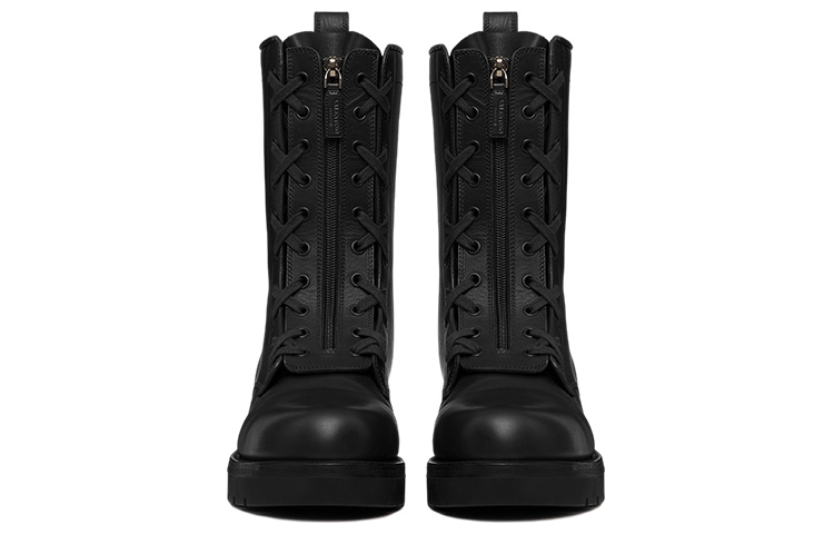 Shop Valentino X Combat Leather Boot 'Black' XY0S0F78GLF0NO