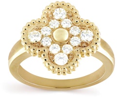 Van Cleef & Arpels Alhambra Clover Ring 18K Gold Diamond Unisex Couple Gold. VCARO26M00 Van Cleef & Arpels Alhambra Clover Ring 18K Gold Diamond Unisex Couple Gold. VCARO26M00