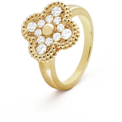 梵克雅寶四葉草Alhambra 18K金鑽戒情侶對戒 (Van Cleef & Arpels)。 VCARO26M00 Order 梵克雅寶四葉草Alhambra 18K金鑽戒情侶對戒 (Van Cleef & Arpels)。 VCARO26M00