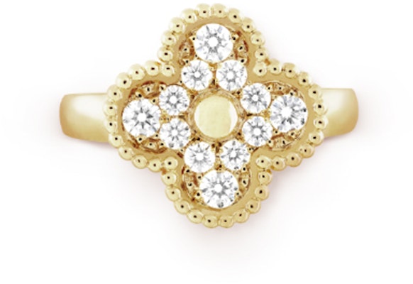 梵克雅寶四葉草Alhambra 18K金鑽戒情侶對戒 (Van Cleef & Arpels)。 VCARO26M00 Shop 梵克雅寶四葉草Alhambra 18K金鑽戒情侶對戒 (Van Cleef & Arpels)。 VCARO26M00