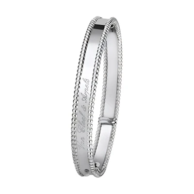Van Cleef & Arpels Perlee Medium White Gold Bracelet Unisex Couple Design. VCARP3K800