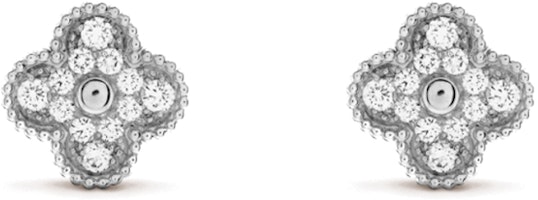 Van Cleef & Arpels White Gold Minimalist Unisex Earrings for Couples. VCARA44600 Van Cleef & Arpels White Gold Minimalist Unisex Earrings for Couples. VCARA44600