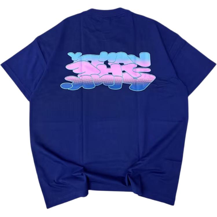 Lookbook Vandy The Pink Baju-T Lelaki Lengan Pendek Kapas Biru Crewneck. VTP096