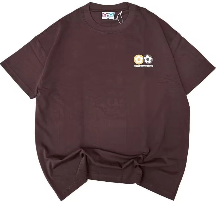vandy-the-pink-brown-floral-letter-print-unisex-crewneck-t-shirt-vtp-092
