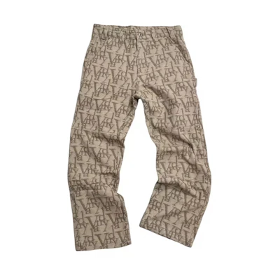 Vandy The Pink Brown Logo Printed Streetwear Straight-Leg Pants Unisex Casual. VTP076
