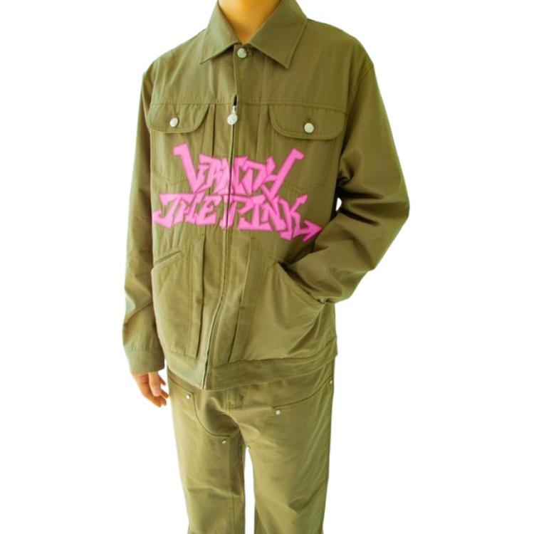 Shop Vandy The Pink Chaqueta Verde Unisex Manga Larga Casual Letter Graffiti. VTP099