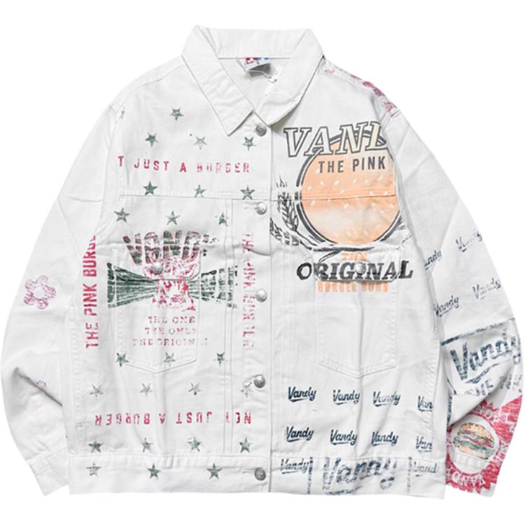 Vandy The Pink Letter Print Long Sleeve Jacket Unisex White. VTP084