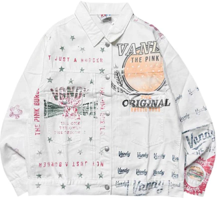 ヴァンディ ザ ピンク レタープリント 長袖ジャケット ユニセックス ホワイト. VTP084 Buy ヴァンディ ザ ピンク レタープリント 長袖ジャケット ユニセックス ホワイト. VTP084