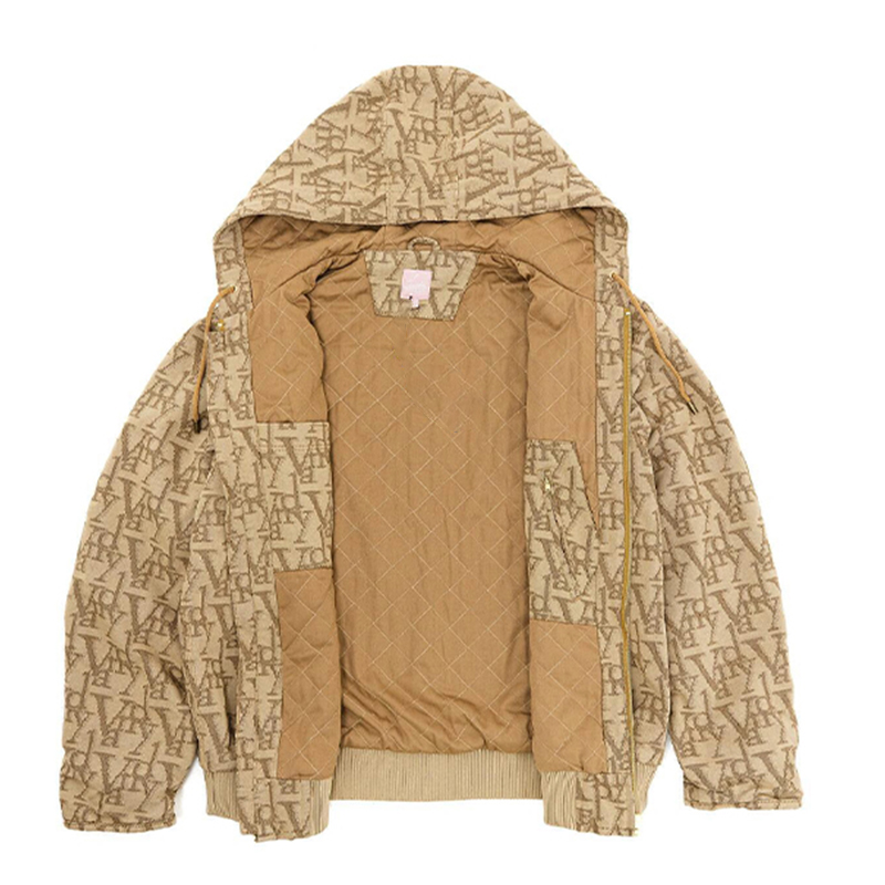 Order Vandy The Pink Jaket Hoodie Coklat Unisex Logo All-Over Print dengan Resleting. VTP104